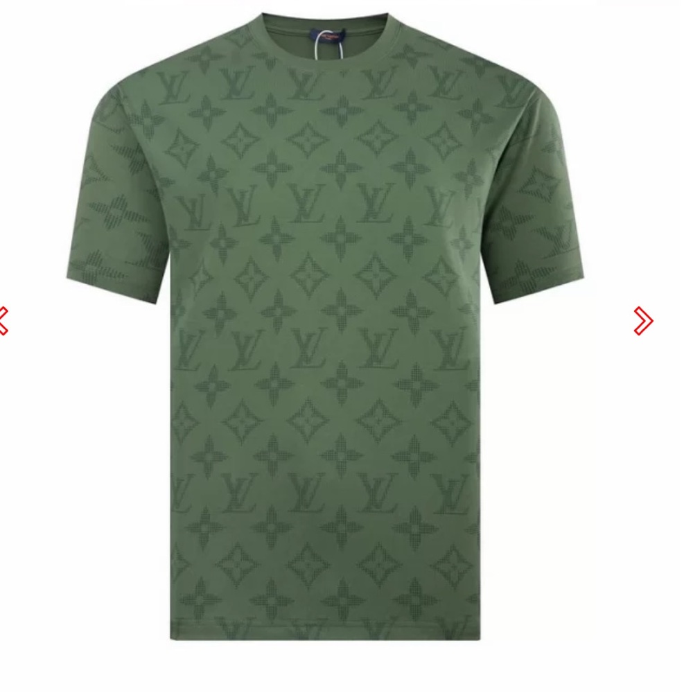 Louis Vuitton Green Quilted Short Sleeve Tee